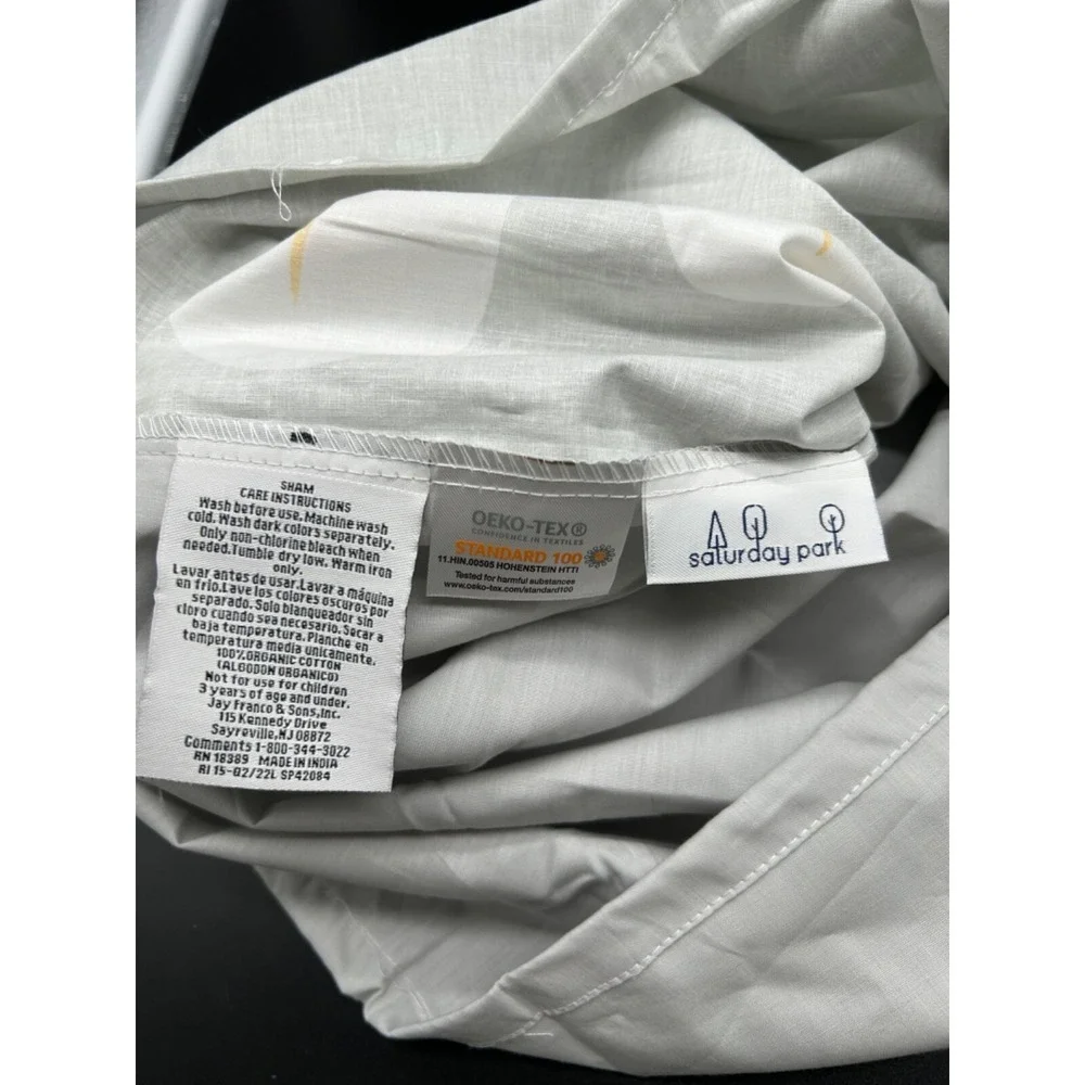 Saturday Park Sheet Set Flat Fitted Twin Cases Cutout Floral Pink Grey‎ White